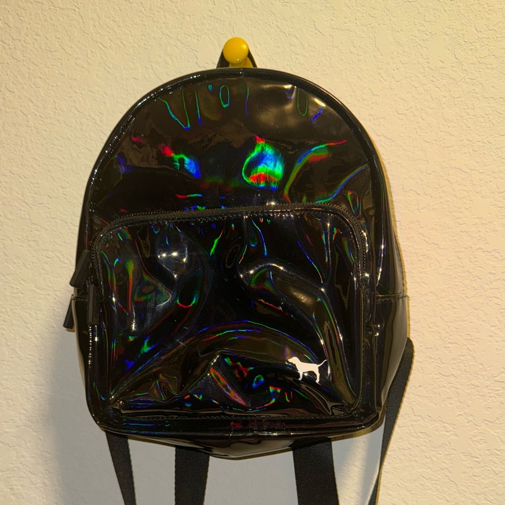 Victoria secret Black Iridescent Backpack.
